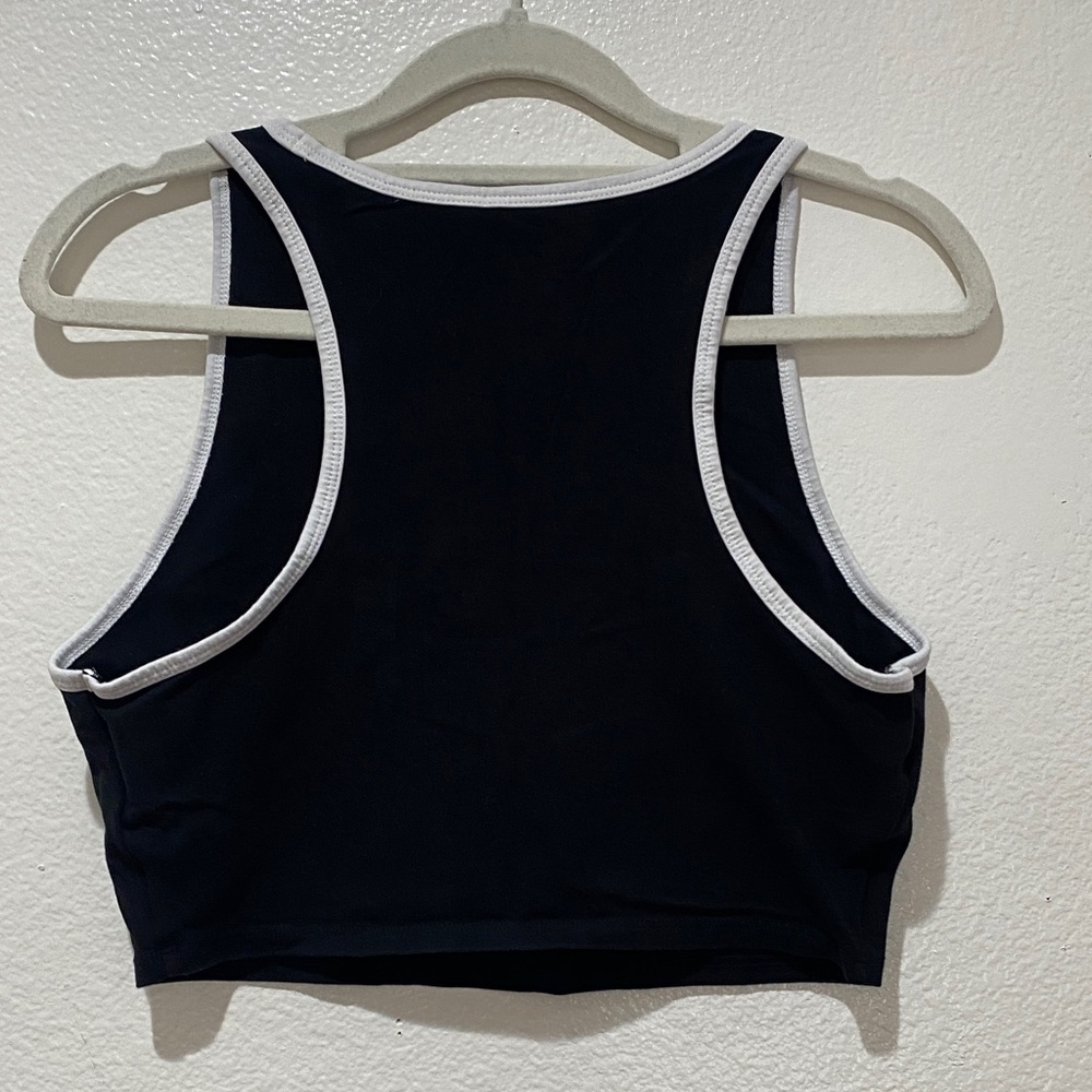 VANS Black Cropped Stretch Tank with White Trim. Size M - Picture 3 of 7